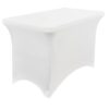 White Stretch Fabric Table Cover, Fits 4' Table