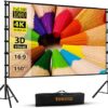 Projector Screen and Stand,Towond 150 inch Indoor Outdoor Projection Screen, Por