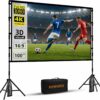 TOWOND 100-inch projector screen with stand and carry bag